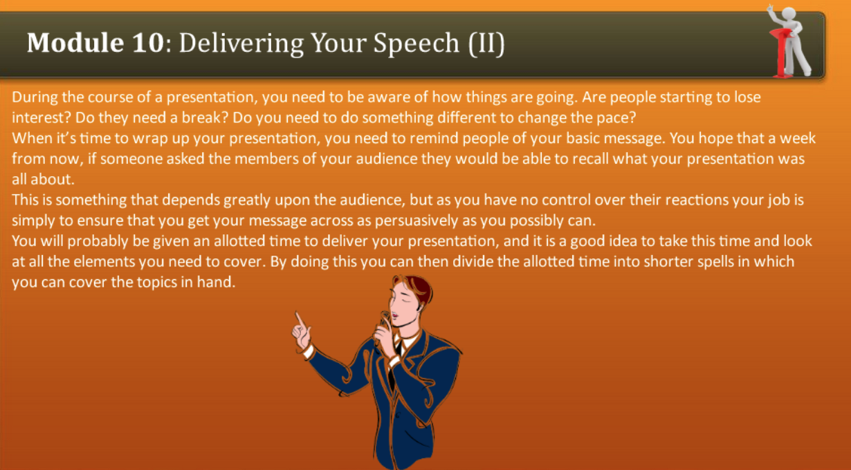 delivering speech by